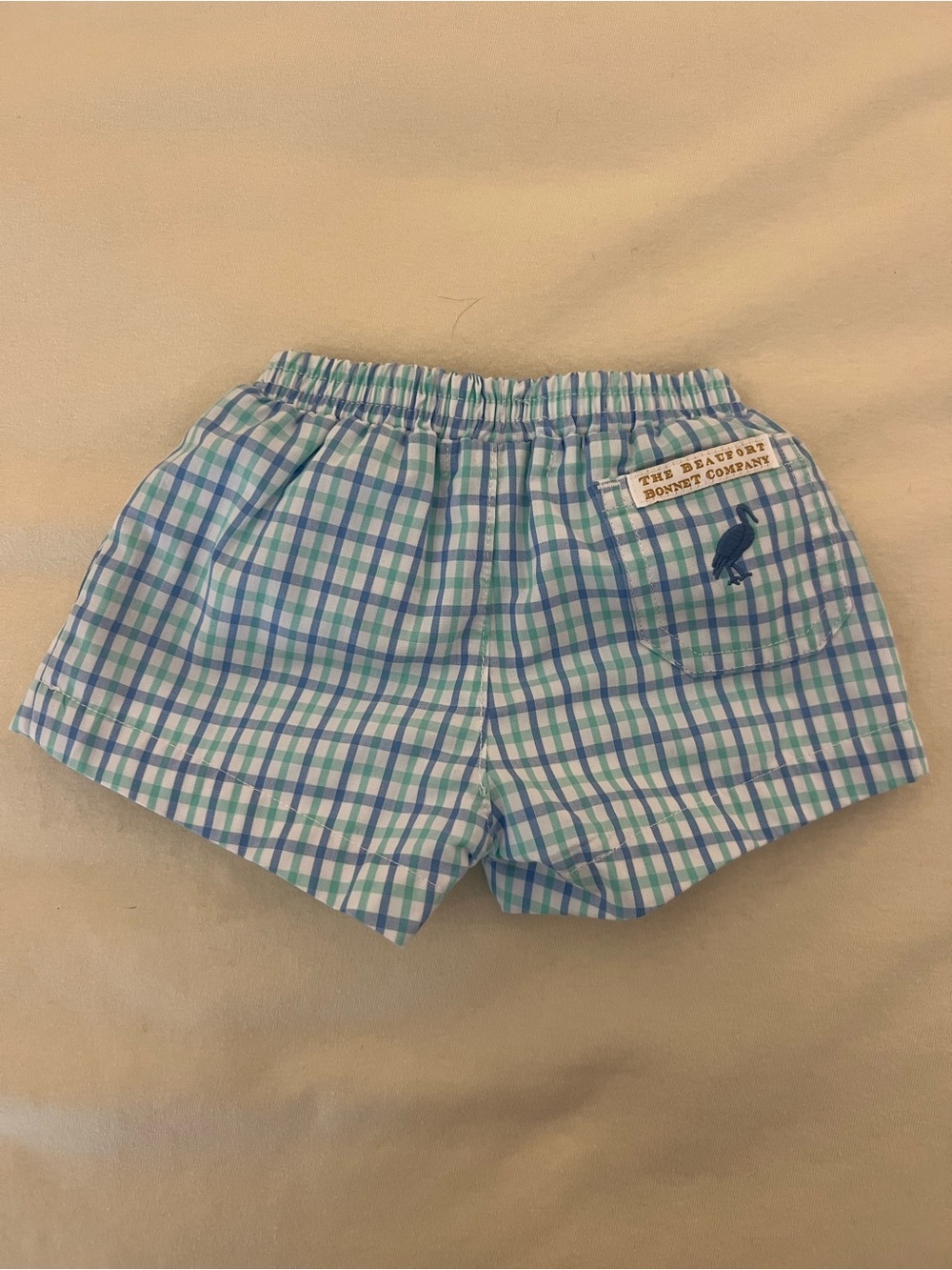 The Beaufort Bonnet Company Blue, Green & White Plaid Kids Shorts